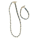 Leather Lock Bone Necklace Bracelet Set Vintage Women Bracelets