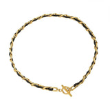 Leather Lock Bone Necklace Bracelet Set Vintage Women Bracelets