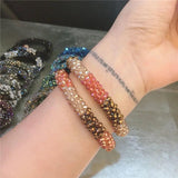 Miasol Boho Crystal Elastic Bracelets Bangles For Women