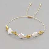 Hematite Stone Star Charm Bracelet Golden Shell Stars Pulseras Adjustable