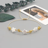Hematite Stone Star Charm Bracelet Golden Shell Stars Pulseras Adjustable
