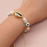 Hematite Stone Star Charm Bracelet Golden Shell Stars Pulseras Adjustable