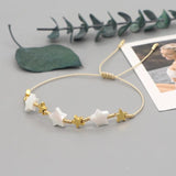 Hematite Stone Star Charm Bracelet Golden Shell Stars Pulseras Adjustable