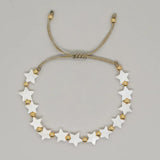 Hematite Stone Star Charm Bracelet Golden Shell Stars Pulseras Adjustable