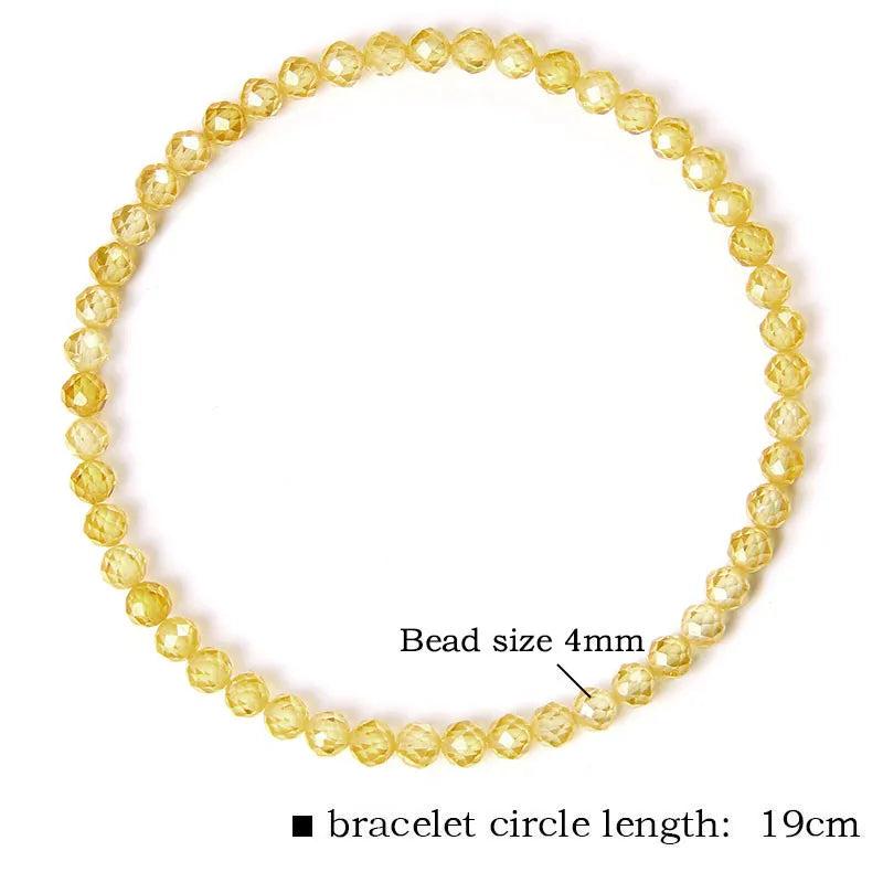 Faceted Zircon Beads Bracelets 4MM Crystal Tourmaline Pink Opal