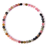 Faceted Zircon Beads Bracelets 4MM Crystal Tourmaline Pink Opal