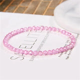 Faceted Zircon Beads Bracelets 4MM Crystal Tourmaline Pink Opal
