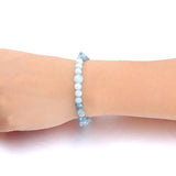 Aquamarines Chip Beads Stretch Bracelets Men Women Jewelry