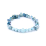 Aquamarines Chip Beads Stretch Bracelets Men Women Jewelry