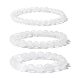 6 8 10 MM Real Agate Stone Bracelet Howlite Selenite Beaded Bracelet