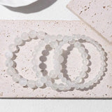 6 8 10 MM Real Agate Stone Bracelet Howlite Selenite Beaded Bracelet
