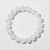 6 8 10 MM Real Agate Stone Bracelet Howlite Selenite Beaded Bracelet
