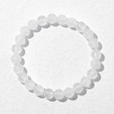 6 8 10 MM Real Agate Stone Bracelet Howlite Selenite Beaded Bracelet