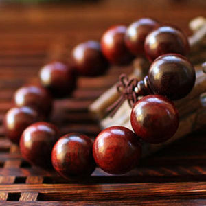 20mm Men's Wooden Red Buddha Bracelet Large Bead Jewelry