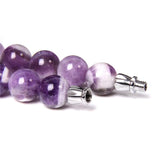 Purple Stone Beads Bracelet Amethyst Kunzite Agate Crystal Quartz Elastic