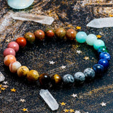 Universe Space Planets Solar System Stone Beads Bracelet Bangle Chakra Yoga