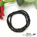 3pcs Crystal Beaded Bracelet Women 4mm Beads Lots Colors Glamour Friendship