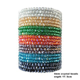 3pcs Crystal Beaded Bracelet Women 4mm Beads Lots Colors Glamour Friendship