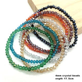 3pcs Crystal Beaded Bracelet Women 4mm Beads Lots Colors Glamour Friendship