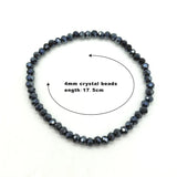 3pcs Crystal Beaded Bracelet Women 4mm Beads Lots Colors Glamour Friendship