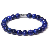 Lapis Lazuli Stone Beads Bracelet 8mm Stripe Agates Charm Bracelet