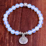 Tree Life Buddha Beads Bracelet Charm Elastic Moonsto...