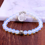 Tree Life Buddha Beads Bracelet Charm Elastic Moonsto...