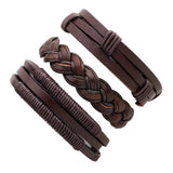 Mens Punk Bileklik Leather Bracelet Natural Stone Beads
