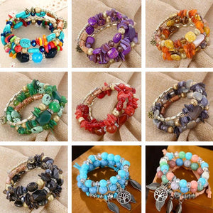 Colorful Gem Beads Bracelet for Women Summer Jewelry