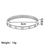 Roman Numerals Crystal Rhinestone Stainless Steel Bangle