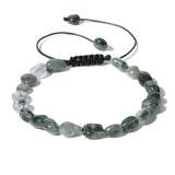 Natural Reiki Stone Braided Bracelet Irregular Quartz Crystal Bracelet