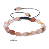 Natural Reiki Stone Braided Bracelet Irregular Quartz Crystal Bracelet
