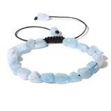 Natural Reiki Stone Braided Bracelet Irregular Quartz Crystal Bracelet