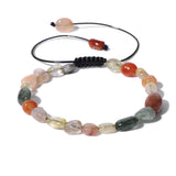 Natural Reiki Stone Braided Bracelet Irregular Quartz Crystal Bracelet
