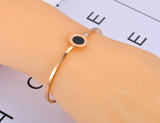 Roman Numerals Charm Cuff Bangle Rhinestone Stainless Steel Wedding Bracelet