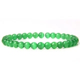 Green Natural Stone 6MM Beads Bracelets For Women Men Pray Heath Agates Cat Eye