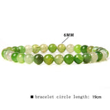 Green Natural Stone 6MM Beads Bracelets For Women Men Pray Heath Agates Cat Eye