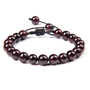 Garnets Stone Beads Bracelets Adjustable Rope Bracelets Men Women Yoga