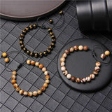 Garnets Stone Beads Bracelets Adjustable Rope Bracelets Men Women Yoga