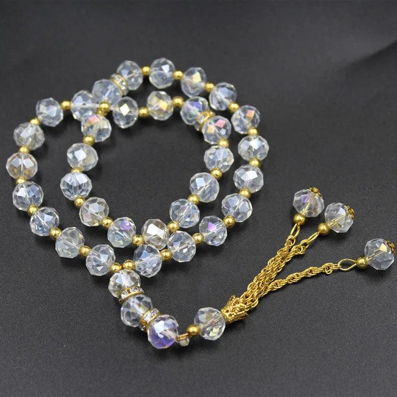 8mm Crystal Tasbih Beaded Bracelet 33 Prayer Beads Islamic Muslim Allah Mohammed