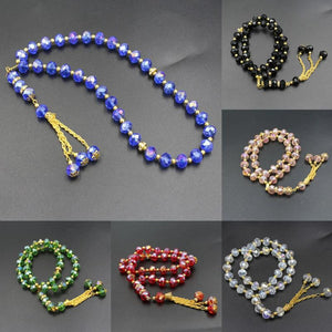 8mm Crystal Tasbih Beaded Bracelet 33 Prayer Beads Islamic Muslim Allah Mohammed