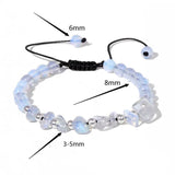 Opal Moon Stone Bracelet Gravel Beads Cord Braided Adjustable Jewelry