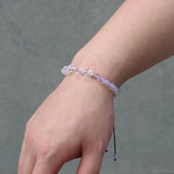 Opal Moon Stone Bracelet Gravel Beads Cord Braided Adjustable Jewelry