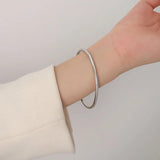 Waterproof Stainless Steel 3mm Round Wire Bangles For Women 18K Plated Bracelet