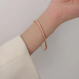 Waterproof Stainless Steel 3mm Round Wire Bangles For Women 18K Plated Bracelet