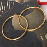 Waterproof Stainless Steel 3mm Round Wire Bangles For Women 18K Plated Bracelet