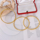 Waterproof Stainless Steel 3mm Round Wire Bangles For Women 18K Plated Bracelet