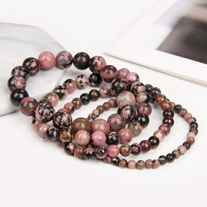 4/6/8/10mm Rhodonites Stone Bead Bracelet for Men Women