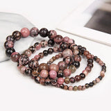 4/6/8/10mm Rhodonites Stone Bead Bracelet for Men Women