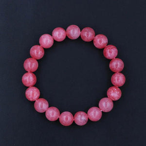 6 8 10mm Pink Rose Powder Quartz Stone Bracelet Elastic Jewelry Bead Men Women